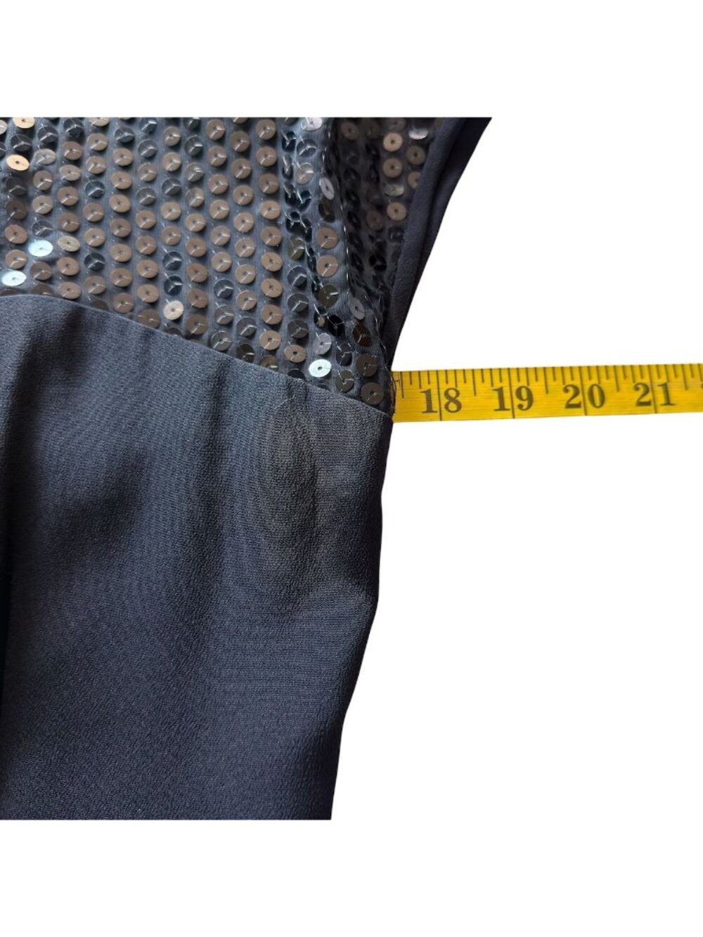 Donna Ricco Cocktail Dress Size 8 Black Sheer Top Sequins Cap Sleeve Above Knee - Picture 15 of 16